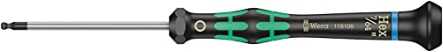 Wera 2052 Elektroniker-Sechskant-Kugelkopfschraubendreher, 7/64 Zoll x 60 mm, 1 Stück, 05118106001, Farbe von Wera