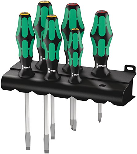 Wera 334 SK/6 Rack Schraubendrehersatz Kraftform Plus Lasertip + Rack, 6-teilig, 05007680001 von Wera