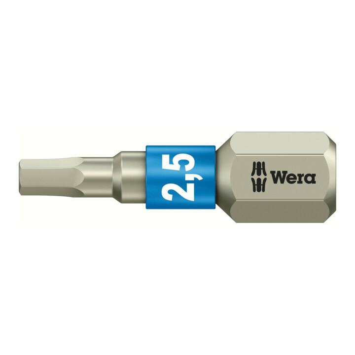 Wera 3840/1 Bit Einsatz 6 Kt Edelstahl 2 5 Mm Metrisch Länge 25 Mm B-Ware von Wera