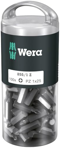 Wera 05072443001 855/1 Z DIY, Pozidriv Bits, PZ 1 x 25 mm, 100-teilig von Wera