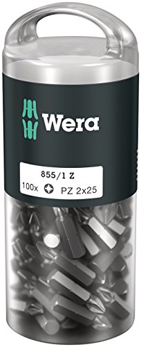 Wera 05072444001 855/1 Z DIY, Pozidriv Bits, PZ 2 x 25 mm, 100-teilig von Wera