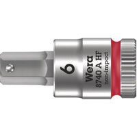 Wera 8740 A HF Zyklop Bitnuss mit 1/4"-Antrieb, mit Haltefunktion für Innensechskantschrauben, 6 x 28 mm von Wera