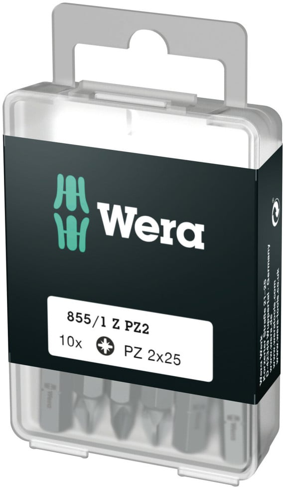 Wera Bit-Set 855/1 Z PZ2 DIY 10-teilig 2 x 25 mm von Wera
