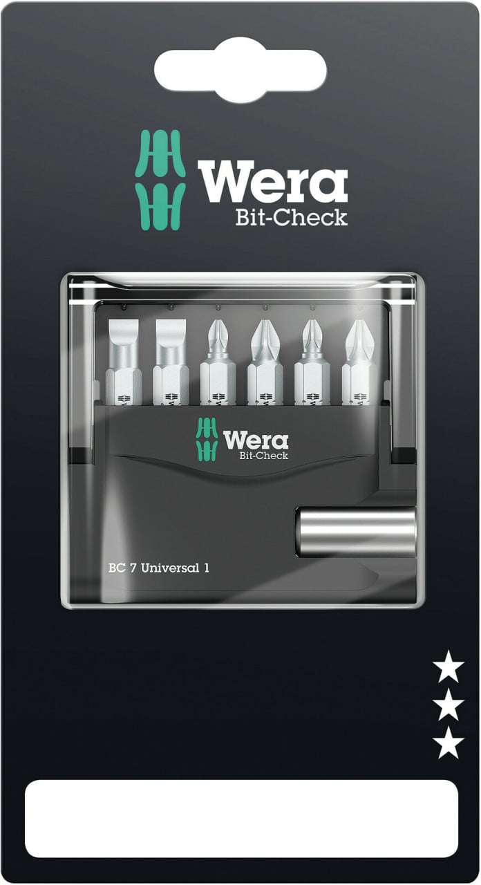 Wera Bit-Set Bit-Check BC 7 Universal 1 7-teilig Wera Bit-Set Bit-Check BC 7 Universal 1 7-teilig von Wera