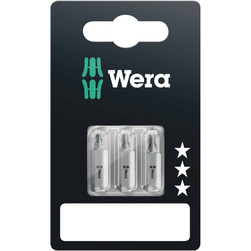Wera Kreuzschlitz-Bit-Set PH1 / PH2 / PH3 x 25 mm 851/1 Z 3-teilig von Wera