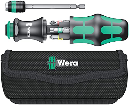 Wera 05051016001 Kraftform Kompakt 20 Tool Finder 1, mit Tasche, 7-teilig, Schwarz Grün, One size von Wera