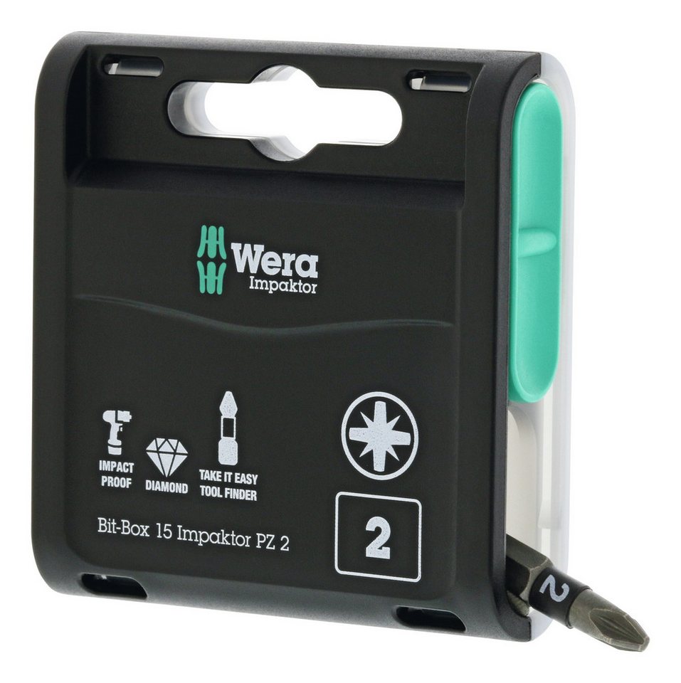 Wera Kreuzschlitz-Bit, Bit-Box 15 Impaktor PZ2 x 25 mm 15er Box von Wera