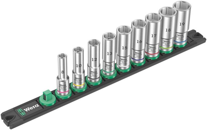 Wera Nuss-Magnetleiste B Deep 1 Steckschlüsseleinsatz-Satz, 3/8"-Antrieb - 05005440001 von Wera