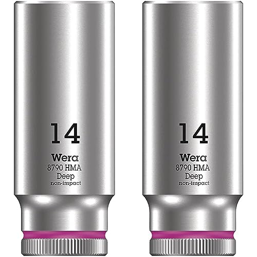 Wera Steckschlüsseleinsatz, Pink, 1/4", 14.0 mm (Packung mit 2) von Wera