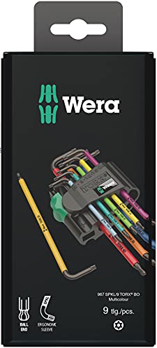 Wera Winkelschlüsselsatz 967 SPKL/9 TORX® BO Multicolour, BlackLaser, 9-teilig, 05073599001 von Wera