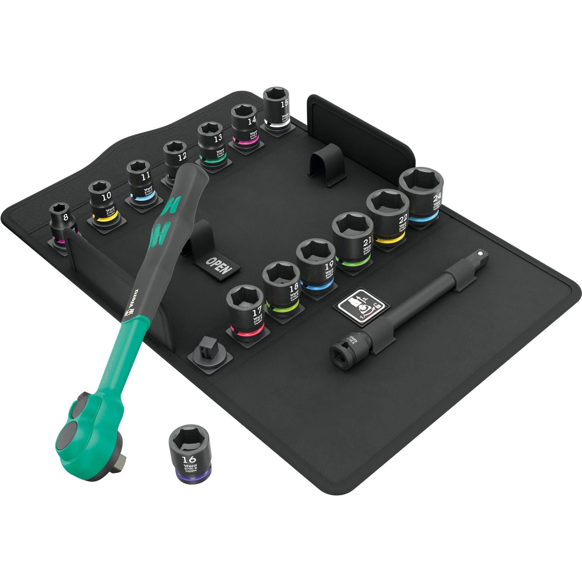 Wera Zyklop Comfort-Knarrensatz '8100 SB 12' metrisch 3/8"-Antrieb 16-teilig Wera Zyklop Comfort-Knarrensatz '8100 SB 12' metrisch 3/8"-Antrieb 16-teilig von Wera