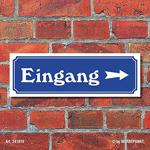 WERBEPUNKT. Schild im Straßenschild-Design Eingang rechts 30 x10 cm Alu-Verbund WERBEPUNKT. Schild im Straßenschild-Design Eingang rechts 30 x10 cm Alu-Verbund von WERBEPUNKT.