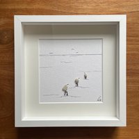 Kieselsteinbild Möwen Auf Pfählen Kieselsteinbild Möwen Auf Pfählen von Werbeschneckenart