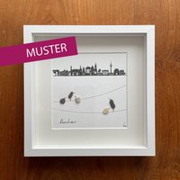 Skyline Aachen/Vögel Auf Leinen Kieselsteinbild Skyline Aachen/Vögel Auf Leinen Kieselsteinbild von Werbeschneckenart