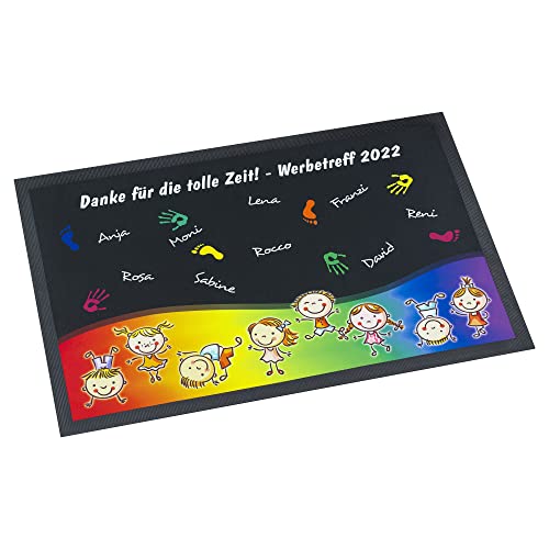 Unikatolo Fußmatte Kita Abschiedsgeschenk Erzieherin Kindergarten Schulanfang Geschenk, Teppich, Deko (50 x 35 cm) von Unikatolo