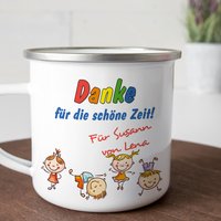 Emaille Tasse Mit Name Personalisiert Zum Kita Abschied Für Erzieher, Danke Die Schöne Zeit | Kindergarten Tagesmutter Dankeschön Emaille Tasse Mit Name Personalisiert Zum Kita Abschied Für Erzieher, Danke Die Schöne Zeit | Kindergarten Tagesmutter Dankeschön von WerbetreffGera
