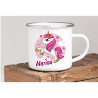 Emailletasse Einhorn Mit Name Personalisiert | Individuelles Geschenk Kinder Geburtstag Ostern Weihnachten Trinkbecher Namenstasse Pink Emailletasse Einhorn Mit Name Personalisiert | Individuelles Geschenk Kinder Geburtstag Ostern Weihnachten Trinkbecher Namenstasse Pink von WerbetreffGera