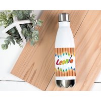 Thermosflasche Mit Name Buntstifte Bunt, Trinkflasche Für Kinder Zum Schulanfang, Kita Thermosflasche Mit Name Buntstifte Bunt, Trinkflasche Für Kinder Zum Schulanfang, Kita von WerbetreffGera
