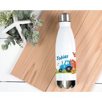 Thermosflasche Mit Name Traktor, Trinkflasche Für Kinder Und Erwachsene Zum Schulanfang, Den Kindergarten, Kita von WerbetreffGera