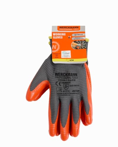 Werckmann Arbeitshandschuhe, grau/orange, 10 (XL) von Werckmann