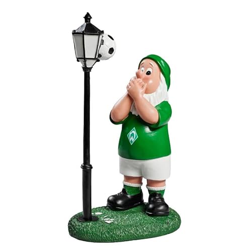 Werder Bremen SV Gartenzwerg an Laterne - 28 cm Polyresin Figur von Werder Bremen