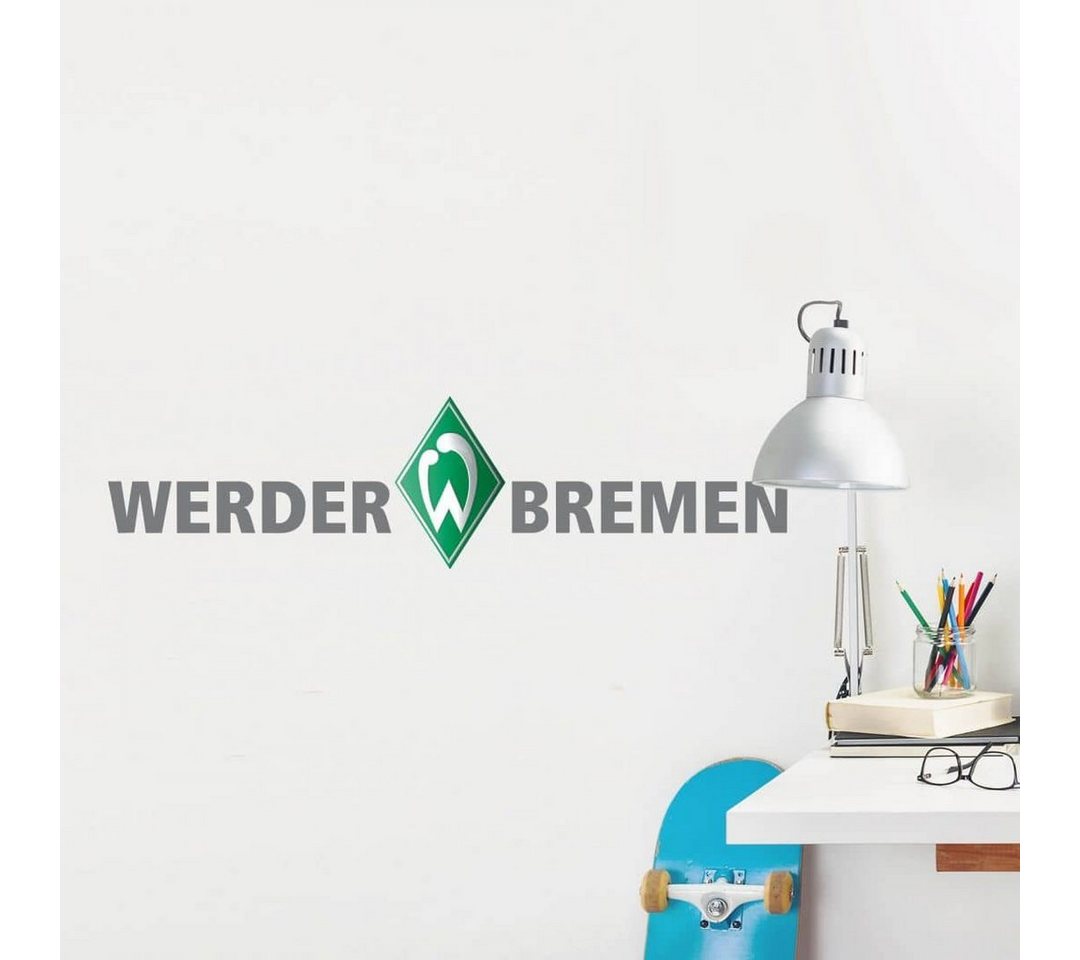Werder Bremen Wandtattoo Fußball Wandtattoo SV Werder Bremen Schriftzug Logo Deutscher Meister, Wandbild selbstklebend, entfernbar von Werder Bremen