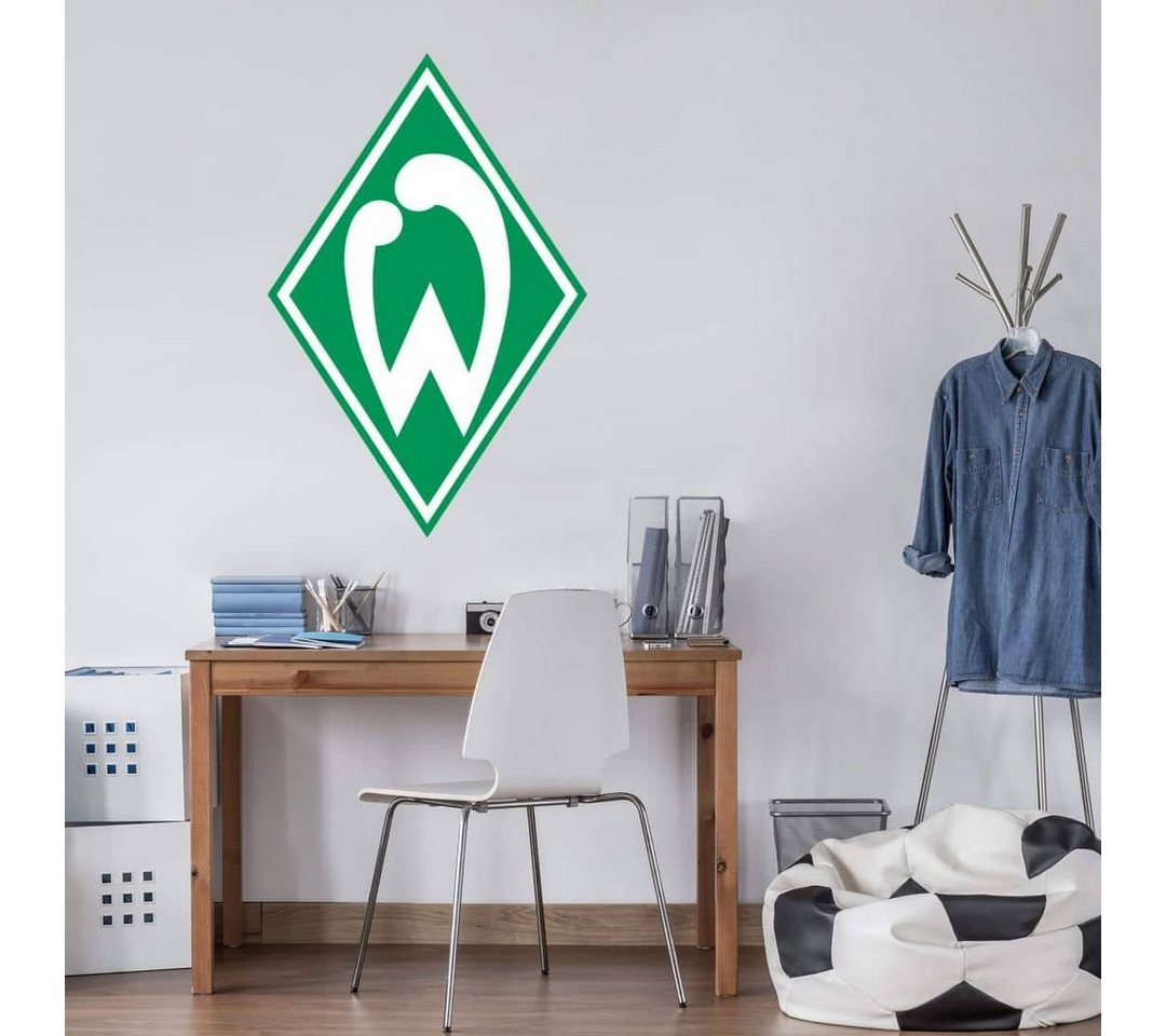 Werder Bremen Wandtattoo Fußball Wandtattoo SV Werder Bremen Vereinslogo grün Deutscher Meister, Wandbild selbstklebend, entfernbar von Werder Bremen