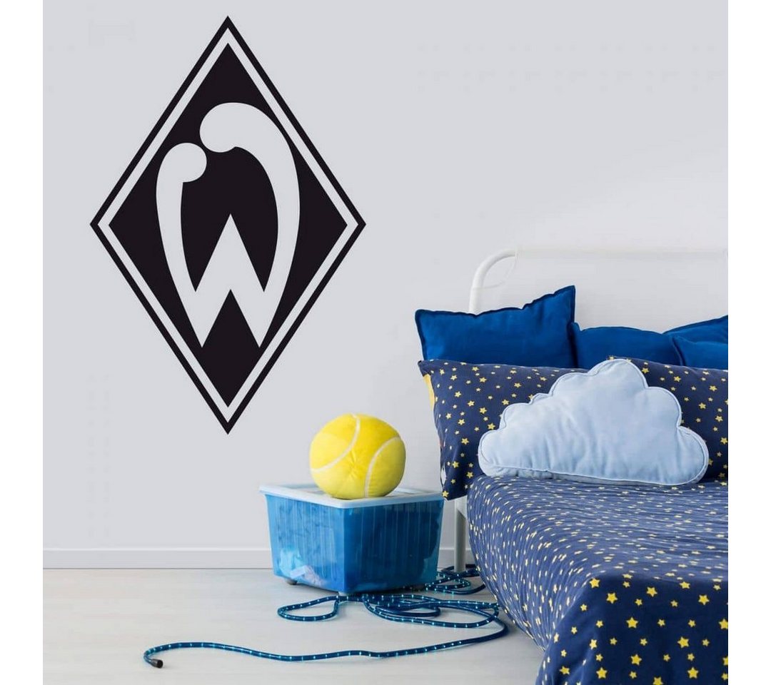 Werder Bremen Wandtattoo Fußball Wandtattoo SV Werder Bremen Logo schwarz Deutscher Meister, Wandbild selbstklebend, entfernbar von Werder Bremen