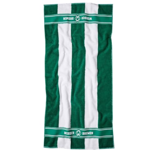 Werder Brmen GOTS Streifen Handtuch, Duschtuch (50 x 100 cm, Weiss/grün) von Werder Bremen