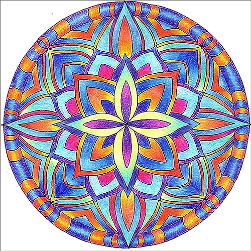 Wergund Diamond Painting Mandala-Blume, Diamant Painting Bilder Blume, DIY Cross Stickerei Malerei Kits,Wohnzimmer Schlafzimmer Büro Wand Und Eingang Dekoration（30x30cm）-114 von Wergund