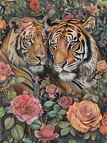 Wergund Diamond Painting Tiger, Diamant Painting Bilder Tier, DIY Cross Stickerei Malerei Kits,Wohnzimmer Schlafzimmer Büro Wand Und Eingang Dekoration 30x40cm-1 Wergund Diamond Painting Tiger, Diamant Painting Bilder Tier, DIY Cross Stickerei Malerei Kits,Wohnzimmer Schlafzimmer Büro Wand Und Eingang Dekoration 30x40cm-1 von Wergund