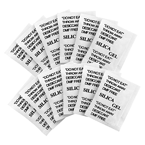 Weriirew Silica Gel Sachets Beutel 100 Packs Silica Gel Trockenmittel in Lebensmittelqualität Effiziente Feuchtigkeitsabsorber für Lebensmittel, Tiernahrung, Badezimmer, Küche, Pasta, Kaffee von Weriirew