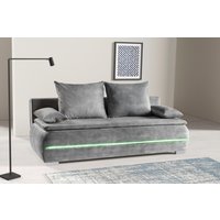 WERK2 Schlafsofa "Tekla LED", 2-Sitzer Schlafcouch mit Bettkasten & stylischer RGB-LED-Beleuchtung von Werk2