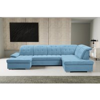 WERK2 Wohnlandschaft "Kordula-New Multifunktion Couch, Breite 332cm, U-Form" Sofa in U-Form mit Schlaffunktion & Bettkasten, Schlafcouch von Werk2