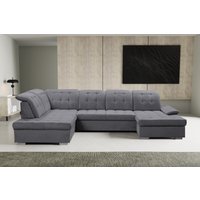 WERK2 Wohnlandschaft "Kordula-New Multifunktion Couch, Breite 332cm, U-Form" Sofa in U-Form mit Schlaffunktion & Bettkasten, Schlafcouch von Werk2