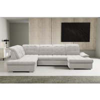 WERK2 Wohnlandschaft "Kordula-New Multifunktion Couch, Breite 332cm, U-Form" Sofa in U-Form mit Schlaffunktion & Bettkasten, Schlafcouch von Werk2