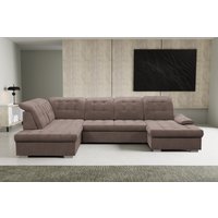 WERK2 Wohnlandschaft "Kordula-New Multifunktion Couch, Breite 332cm, U-Form" Sofa in U-Form mit Schlaffunktion & Bettkasten, Schlafcouch von Werk2