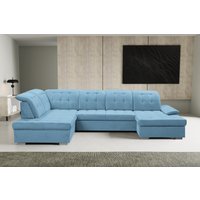 WERK2 Wohnlandschaft "Kordula-New Multifunktion Couch, Breite 332cm, U-Form" Sofa in U-Form mit Schlaffunktion & Bettkasten, Schlafcouch von Werk2