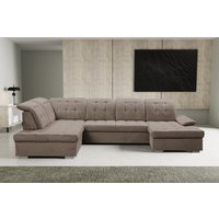 WERK2 Wohnlandschaft "Kordula-New Multifunktion Couch, Breite 332cm, U-Form" Sofa in U-Form mit Schlaffunktion & Bettkasten, Schlafcouch von Werk2