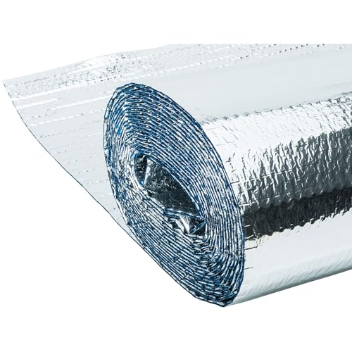 WerkaPro 10486 - Doppel Luftblasen Metallic Isolierstoff 4-lagig 8 mm Dicke 255 g/m2 20 m² 1,25 x 16 m Leicht anzubringen und zuschneidbar von Werkapro