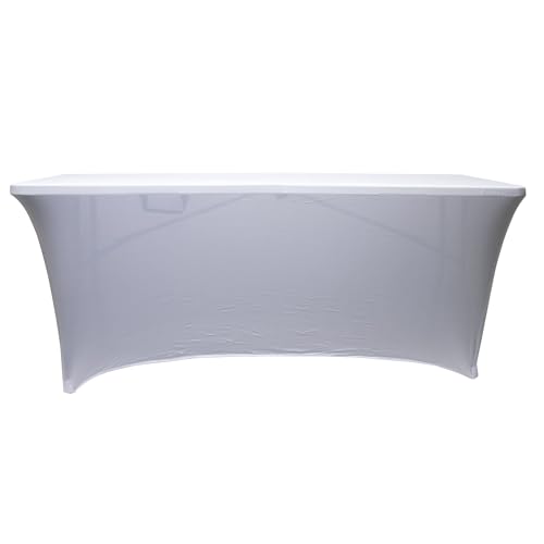 Werkapro 11323 Rechteckige Schutzhülle für Klapptische, elastisch, für Gartentisch, UV-Schutz, Weiß, 180 cm x 74 cm x 74 cm von Werkapro