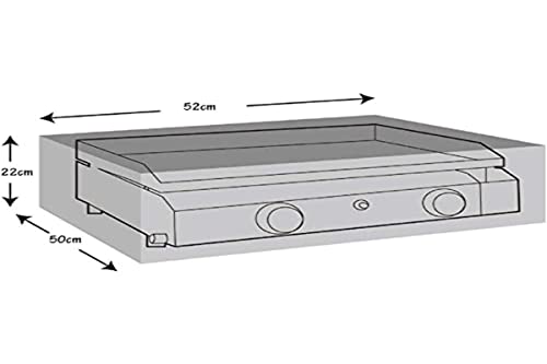 Werkapro Schutzhülle für Planchaet Elektrogrill/Abdeckplane für Trolley, Camping, Gas, wasserdicht, UV-Schutz, 52 cm x 22 cm – 11283, Grau, 52 cm x 50 cm x 22 cm von Werkapro