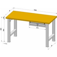 Werkbank mit 1 Schublade, TK 400 kg, HxBxT 840 x 1.500 x 700 mm Werkbank mit 1 Schublade, TK 400 kg, HxBxT 840 x 1.500 x 700 mm von LOKOMA