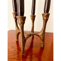 Midcentury Danish Modern Brutalist Bronze Kerzenständer Kerzenleuchter, 1960Er Jahre Schwer Und Xxl-Format von WerkdesignGermany