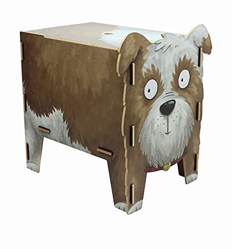 Werkhaus VB 9314 Hocker Hund Braun ca. 43 x 46 x 28,5 cm Sitzhocker Holzhocker Spielzeugtruhe von Werkhaus