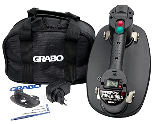 Werkmax Akku Vakuum Saugheber Nemo Grabo Pro digital - im Set mit Tasche | selbst nachsaugend (A: GraboPro DSP in Tasche) von Werkmax