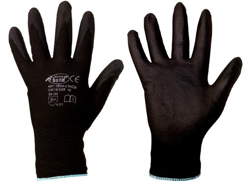 MECHANIKER-HANDSCHUHE PU beschichtet schwarz Gr. 9 von Werkstatt-Produkte