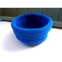 Utensilo Blau Baumwolle Gehäkelt von WerkstattAmApfelbaum