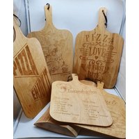 Flammkuchenbrett Pizzabrett Dennetebrett Dinnetebrett Birkenholz Servierbrett Pizza Flammkuchen Handarbeit Personalisiert Küche Geschenkidee von Werkstattheldin