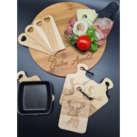 Pfännchen Untersetzer Für Raclette + Schieber Aus Edelhölzer-Handarbeit-Holz-Unikate-Handmade-Raclette - Zubehör -Silvester von Werkstattheldin